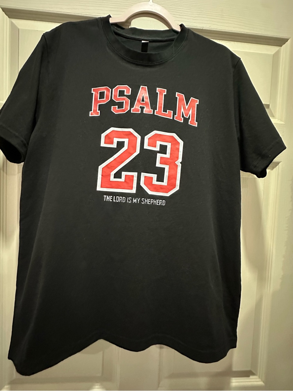 PSALM 23 Graphic Short Sleeve Tee - Black/Red